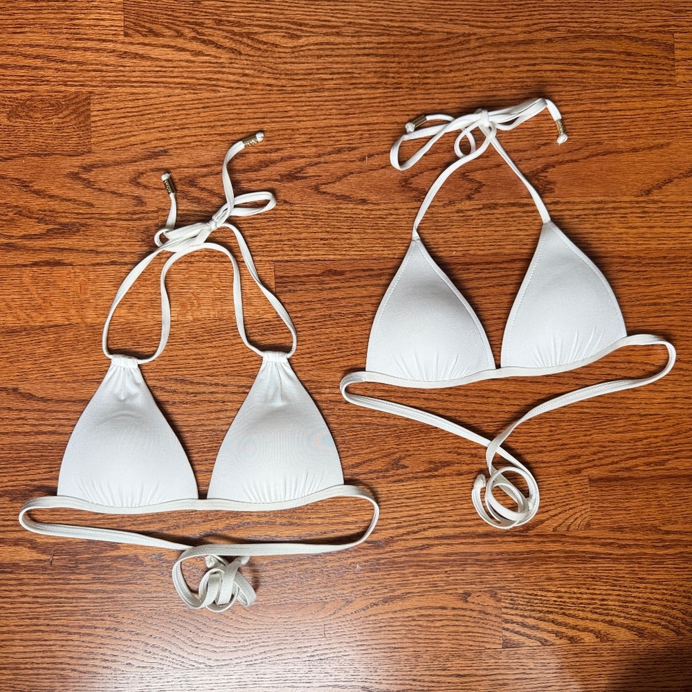 2 Bikini Tops from Voda Swim Size XS Envy Push Up - White color